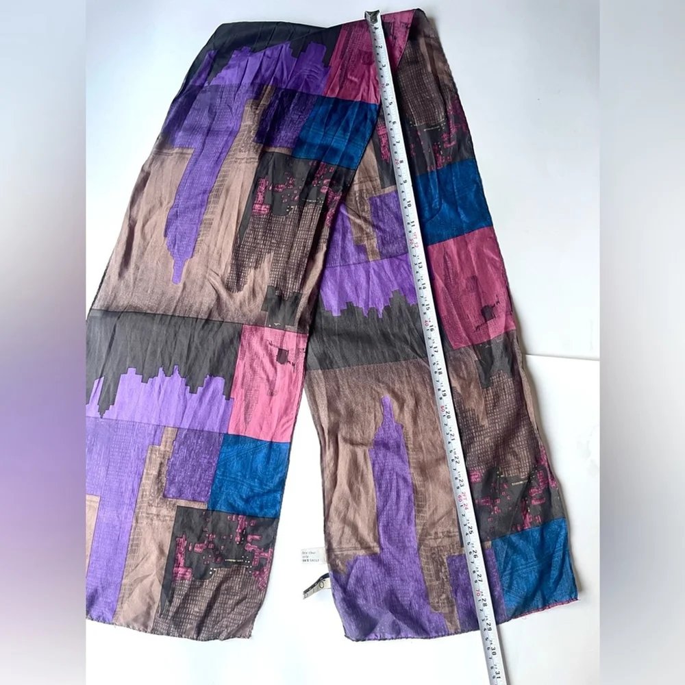 new york studio silk Colorful Abstract Scarf
